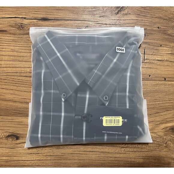 Roundtree & Yorke Button Down Shirt Mens XL Long Sleeve 80s Two-Ply Fabric, Grey - Picture 13 of 13